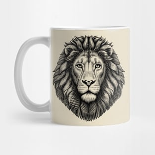 Black and White Lion Face Mug